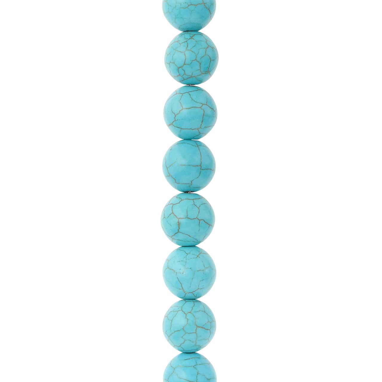 Turquoise Dyed Reconstituted Howlite Round Beads, 12mm by Bead Landing™